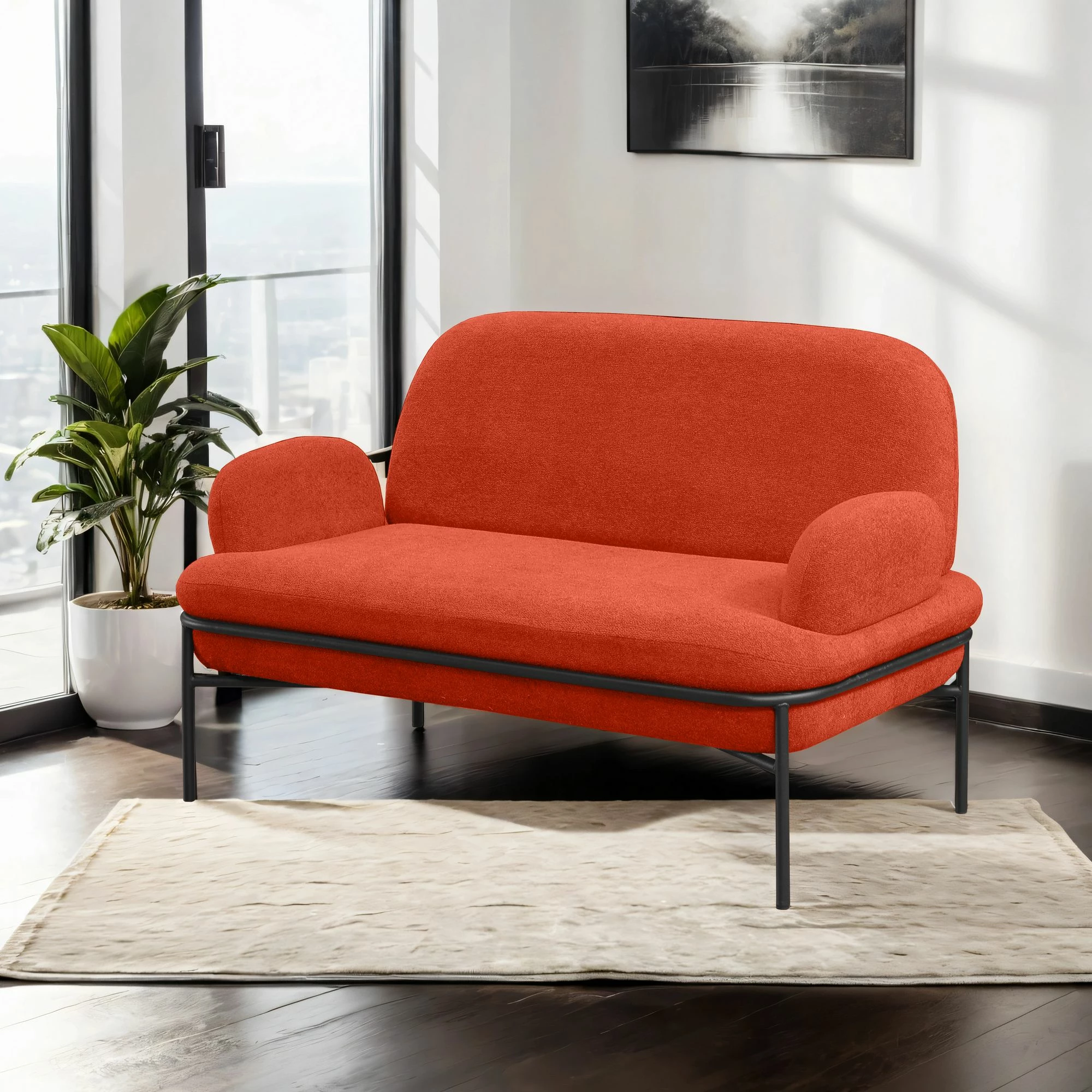 Divan dy-vendësh Atelier del Sofa, ngjyrë e kuqe pllake, Aster