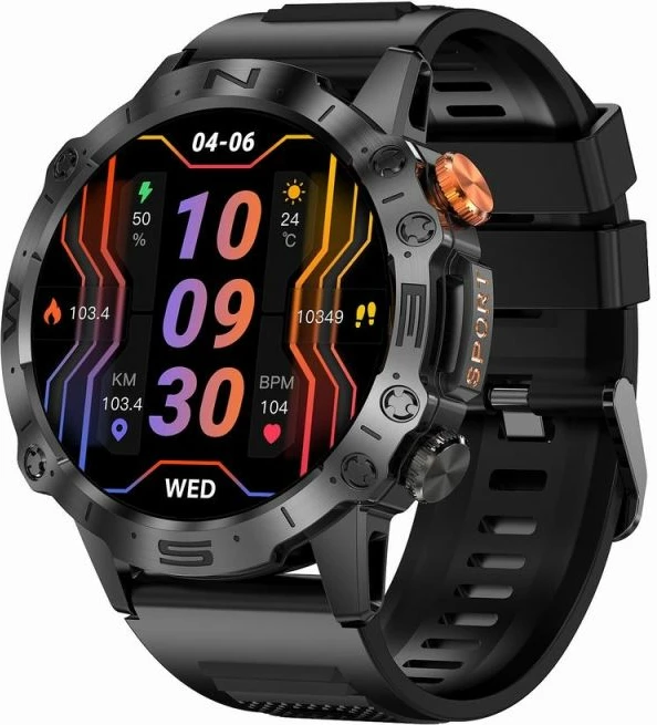 Smartwatch Gravity për meshkuj, e zezë