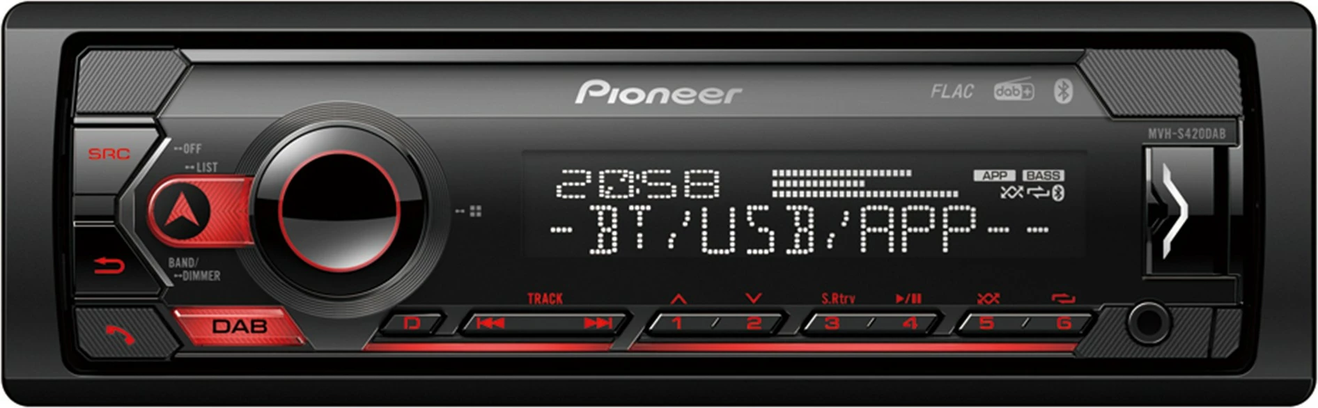 Radio veture Pioneer MVH-S420DAB, DAB, USB, Bluetooth, e zezë
