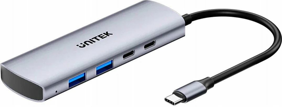 Hub USB-C Unitek H1112DGY01 4-në-1 10 Gbps (2x USB-A, 2x USB-C), argjendtë