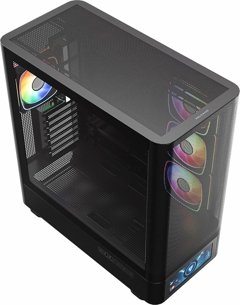 Kasë Modecom Volcano AQ500 ARGB Midi Tower (MC-A-AQ500-4FA-B), 4x120mm ARGB, USB-C, e zezë