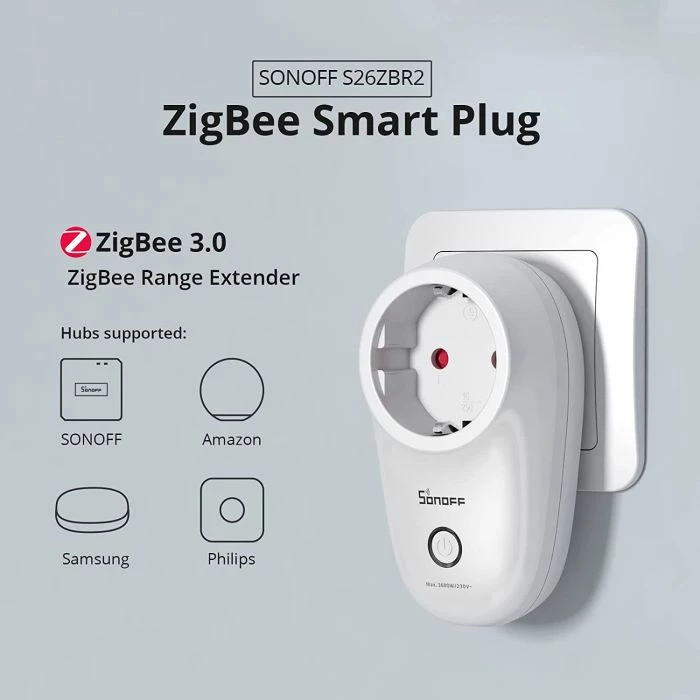 prizë smart Wi‑Fi SONOFF S26R2TPF-DE, EU Type-F, 16A/4000W, e bardhë