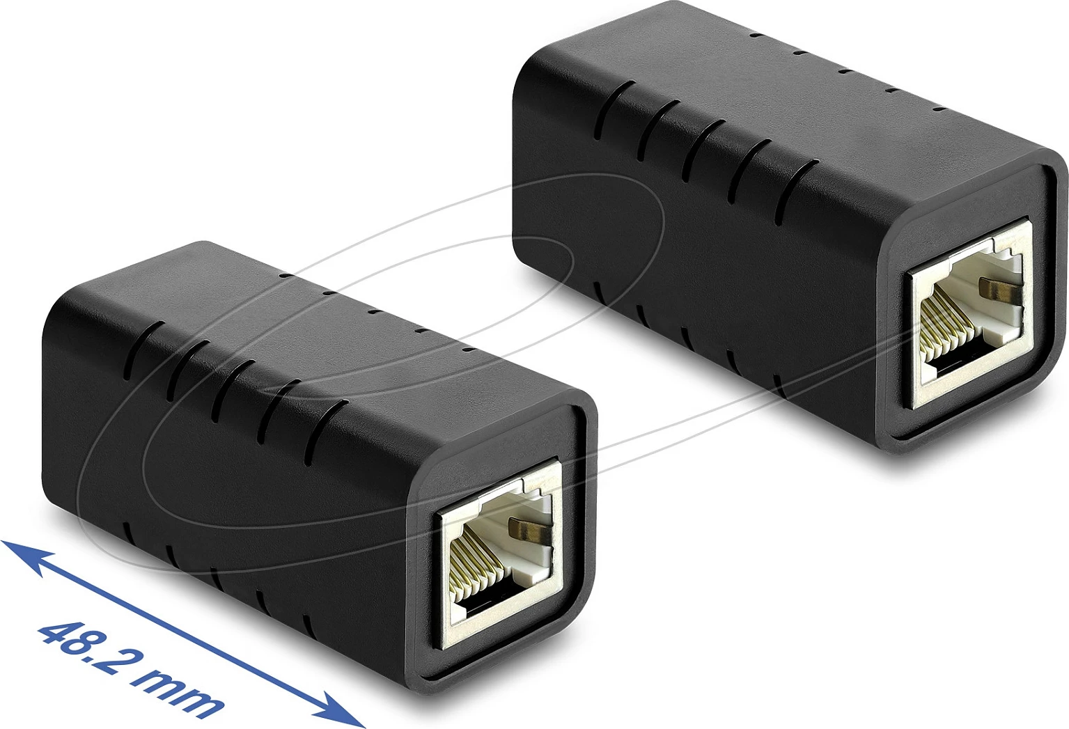 Kuplung RJ45 DeLOCK Cat.6A e mbrojtur, IP68, e zezë