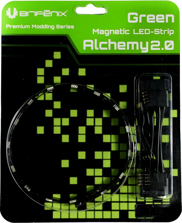 Shirit LED magnetik BitFenix Alchemy 2.0, 12 cm, 6 LED, i gjelbër