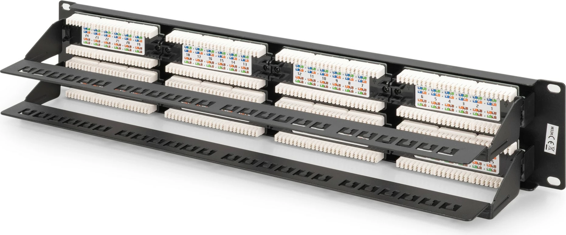 Patchpanel Digitus 48-port Cat6, rackmount, i zi