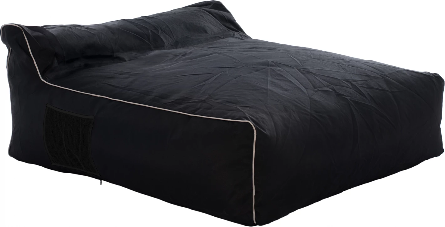 Pouf për dy persona, textilene 600gr/m2, 2x1, ngjyrë e zezë dhe e bardhë, FH5773.12, 140x140x40-60 cm