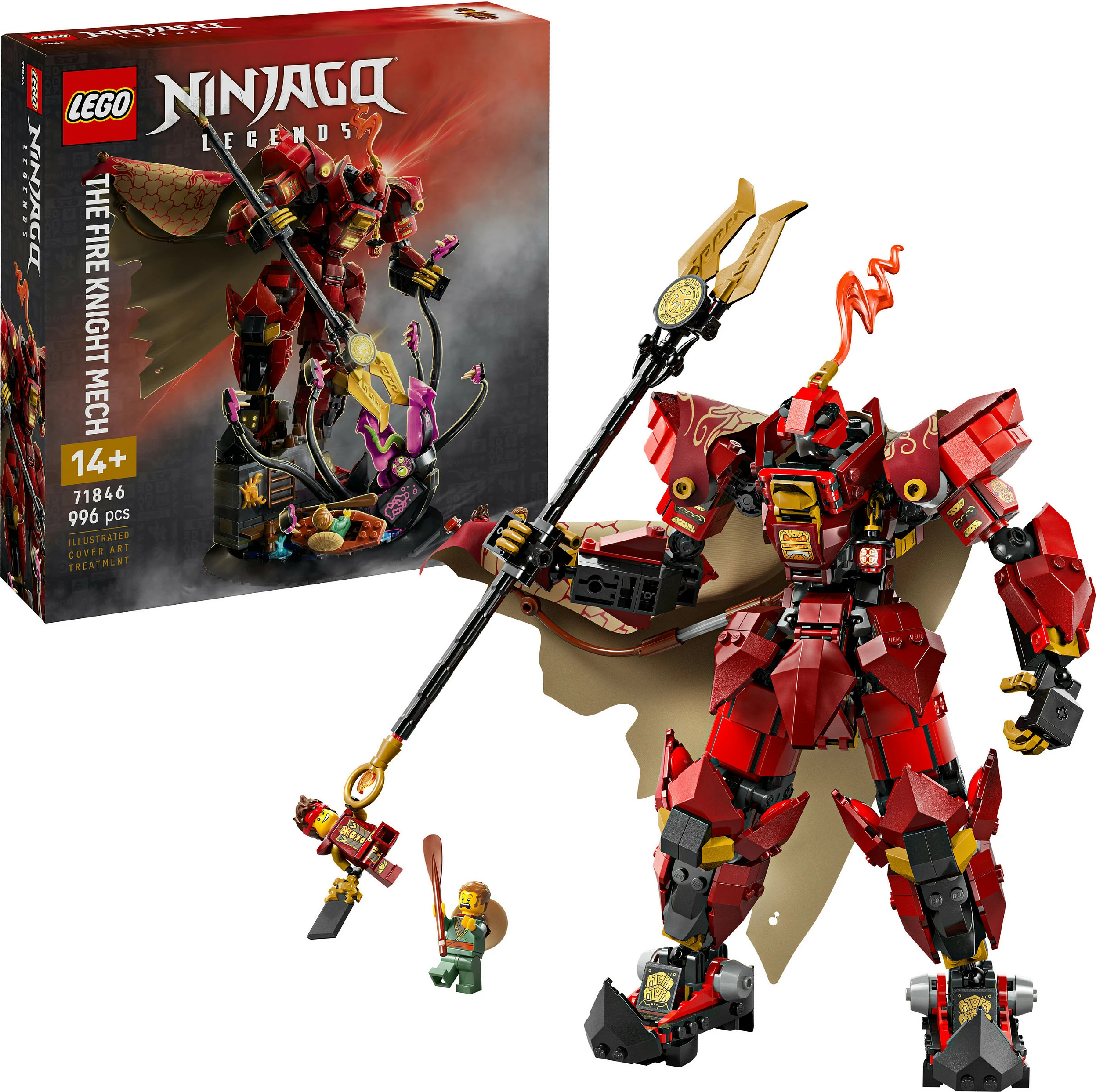 Set ndërtimi LEGO NINJAGO The Fire Knight Mech 71846, 996 copë, 14+, shumëngjyrësh