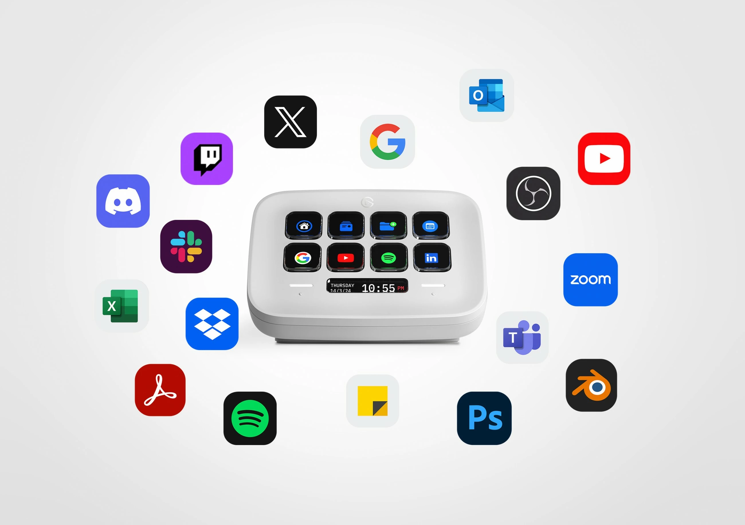 Kontrollues Elgato Stream Deck Neo, 8 butona, bardhë