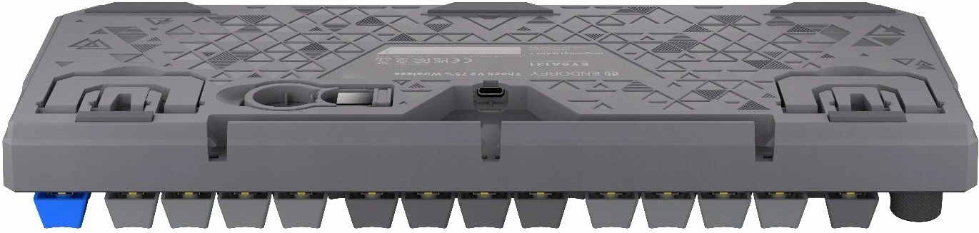 Klaviaturë mekanike wireless Endorfy Thock V2 75% Wireless, ENDORFY Yellow by Gateron, RGB, US ANSI, hot-swap, gri