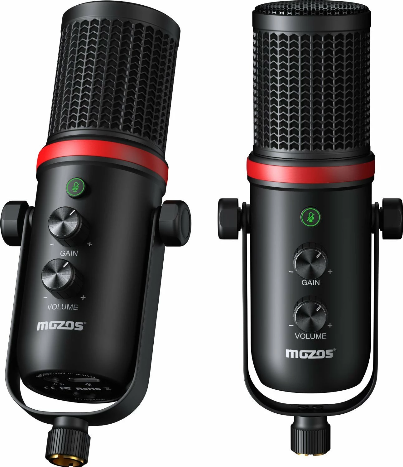 Mikrofon Mozos MKIT-GX USB kardioid me jack 3.5mm monitorimi, set me krah boom, i zi