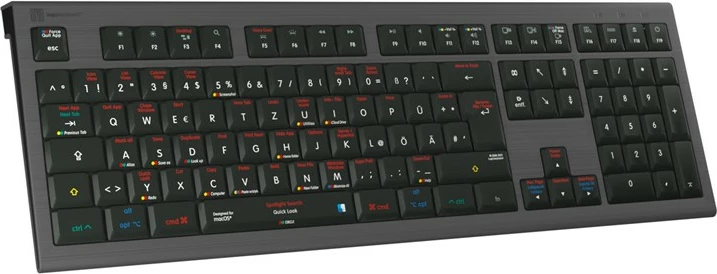 Tastierë LogicKeyboard Astra 2, macOS X Shortcuts, DE layout, e zezë