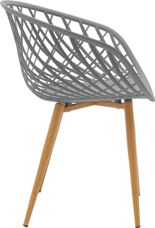 Set tavoline me karrige, ngjyrë gri-bardhë, këmbë natyrale, 80x80x76cm