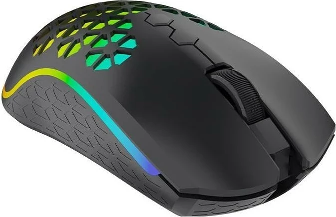 Maus ergonomik Aqirys Polaris, RGB, Dual Mode, i zi