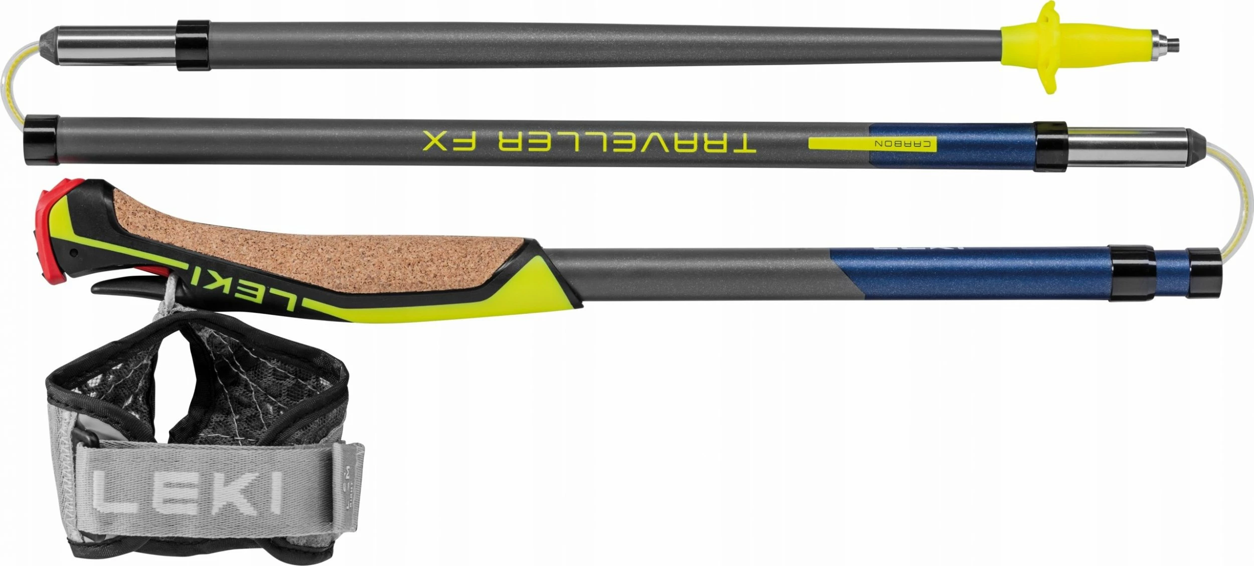 Shkopinj Nordic Walking Leki Traveller FX.One Carbon 110 cm, palosshëm 4 pjesë, argjendtë-gri