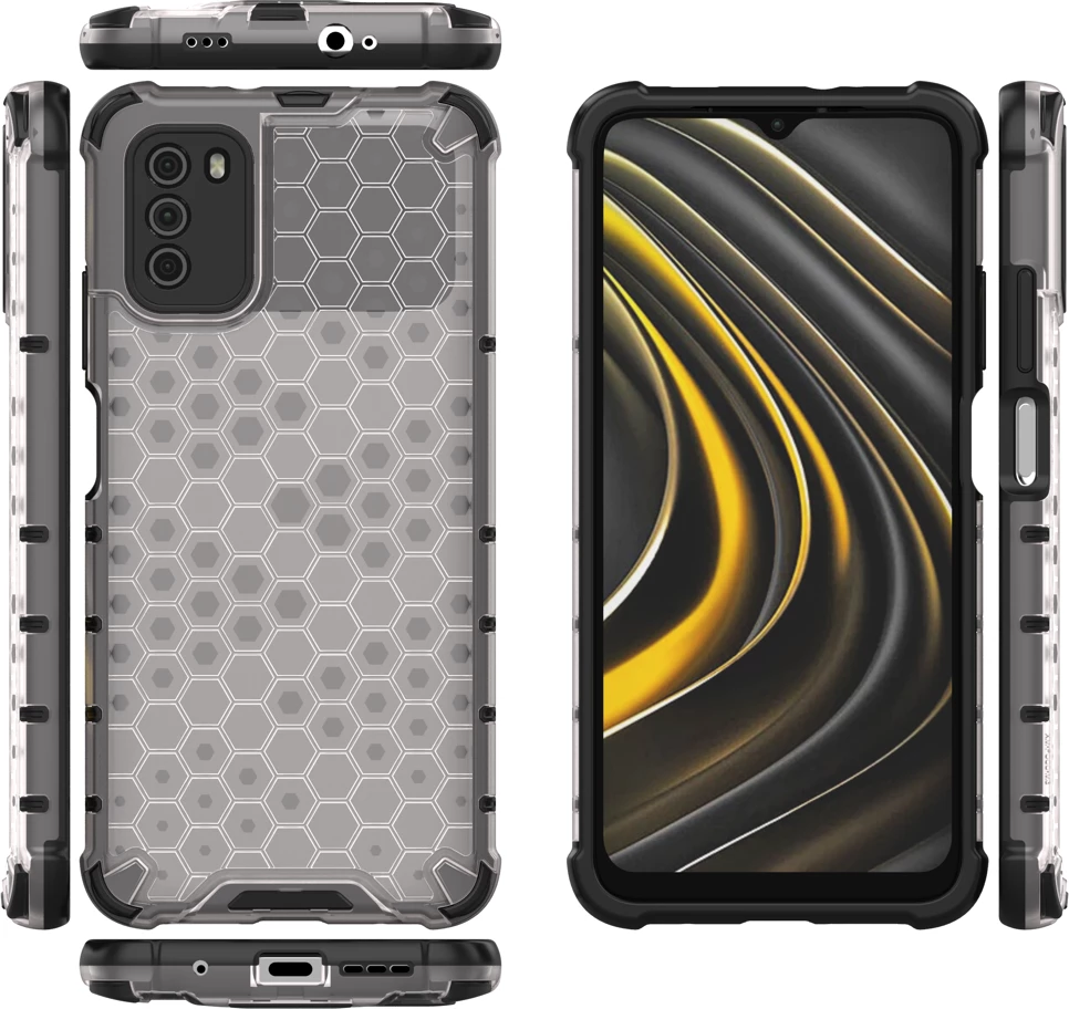 Mbështjellës Hurtel Honeycomb për Xiaomi Poco M3, Transparent