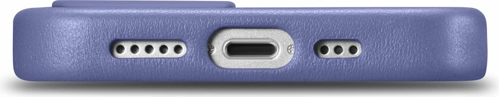 Mbështjellës iCarer për iPhone 14 Plus, lëkurë natyrale, MagSafe, vjollcë e çelët