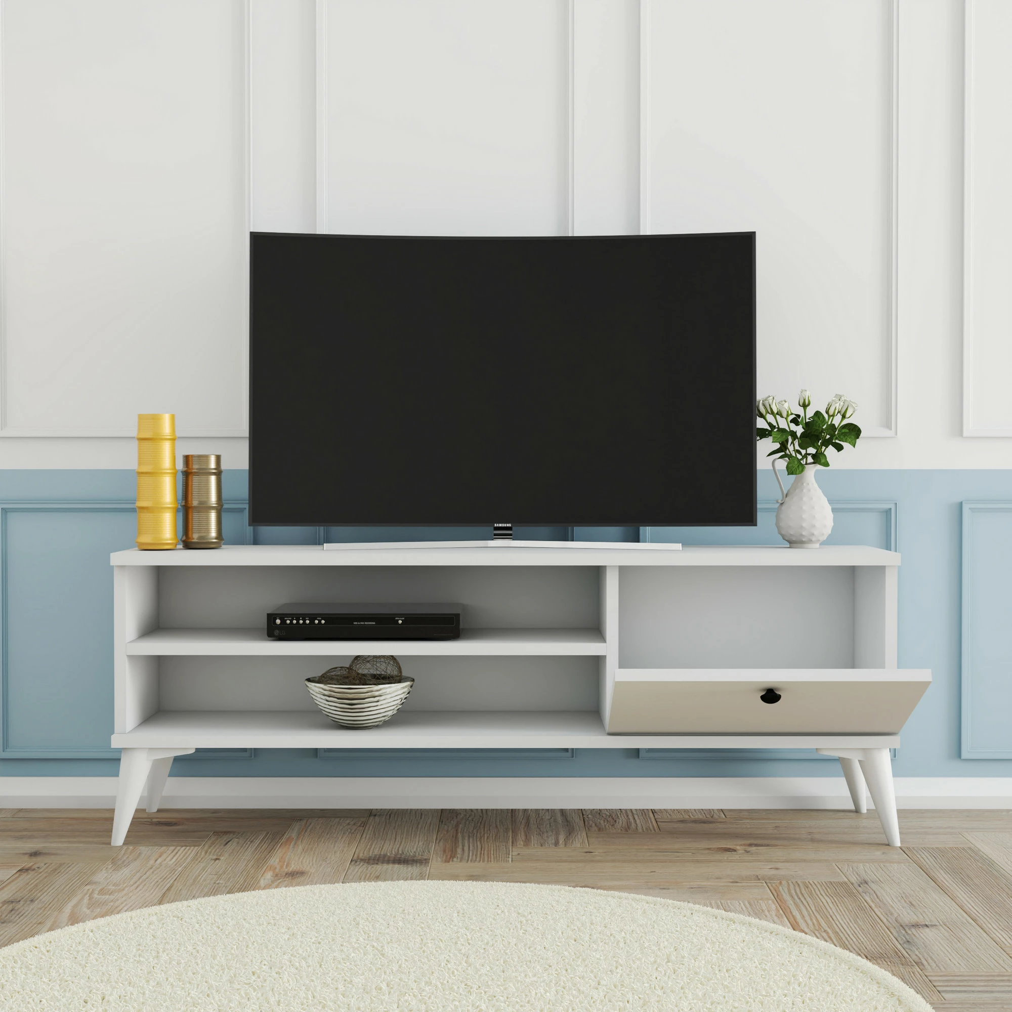 Komodë TV Hanah Home, Retro 1564, ngjyrë e bardhë