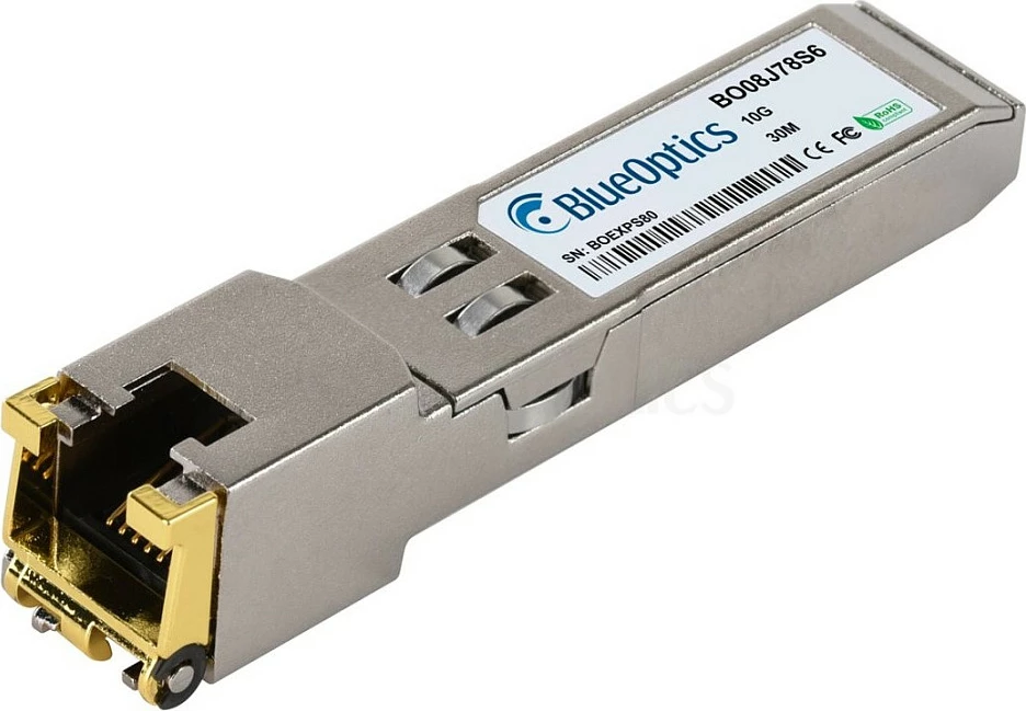 Modul transiver SFP+ BlueOptics SFP-CO10-MG, 10GBASE-T RJ45, 30m, alumini