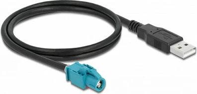 Kabllo DeLOCK HSD Z (femër) në USB 2.0 Type-A (mashkull), 1 m, zi/kaltër