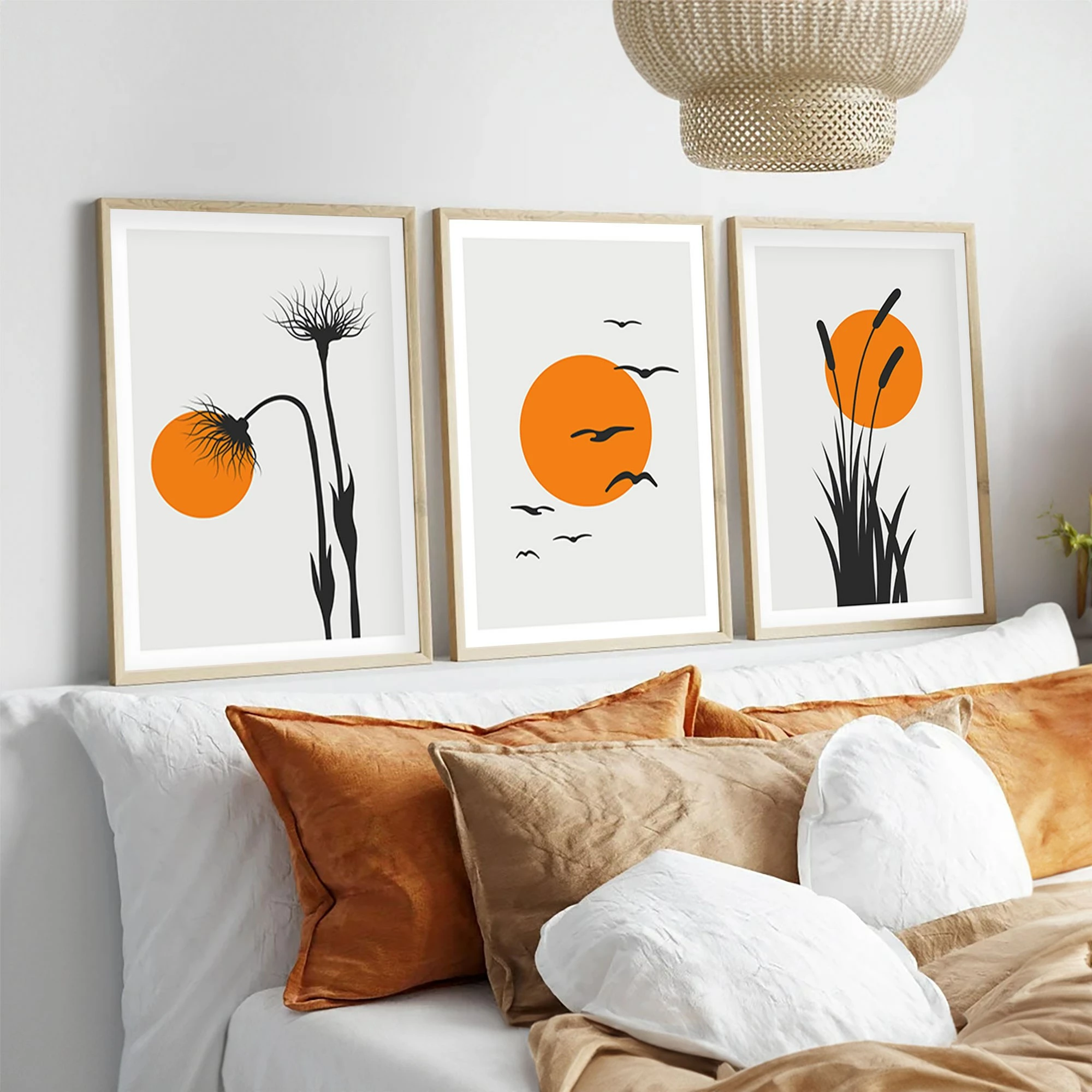 Set pikturash dekorative me kornizë, MDF, shumëngjyrëshe, Wallity, Huhu228, 50x70cm (3 copë)