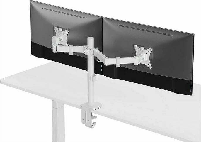 Mbajtëse tavoline për dy monitorë EQUIP 650167, 17"-32", VESA 75x75/100x100, 18 kg, e bardhë