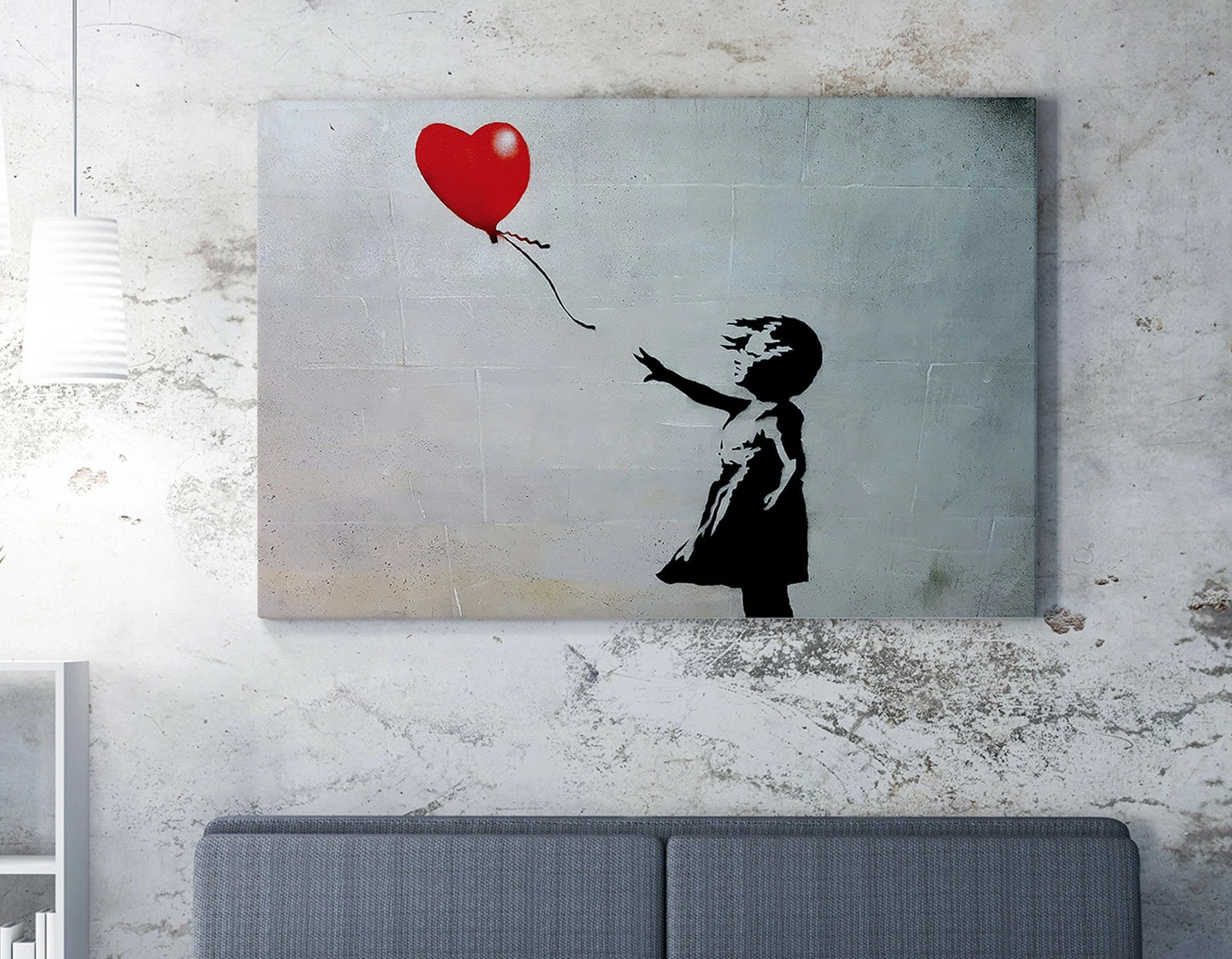 Pikturë dekorative në kanavacë, Girl with Balloon, shumëngjyrëshe, WY06, 70x100cm