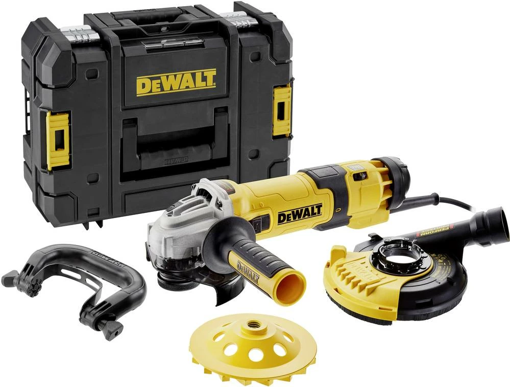 Makinë bluarëse këndore DeWalt DWE4257KT 1500 W 125 mm me shpejtësi variabile, set TSTAK, verdhë/zezë