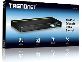 Switch TRENDnet TPE-TG160G, 16-Port Gigabit PoE+, Unmanaged L2, Rack 1U, i zi