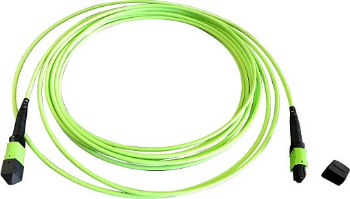 Kabllo patch fibra optike EFB Elektronik MTP(F)-MTP(F), OM5, 12 fibra, Type B, 15 m, LSZH, 100G, e gjelbër (lime)