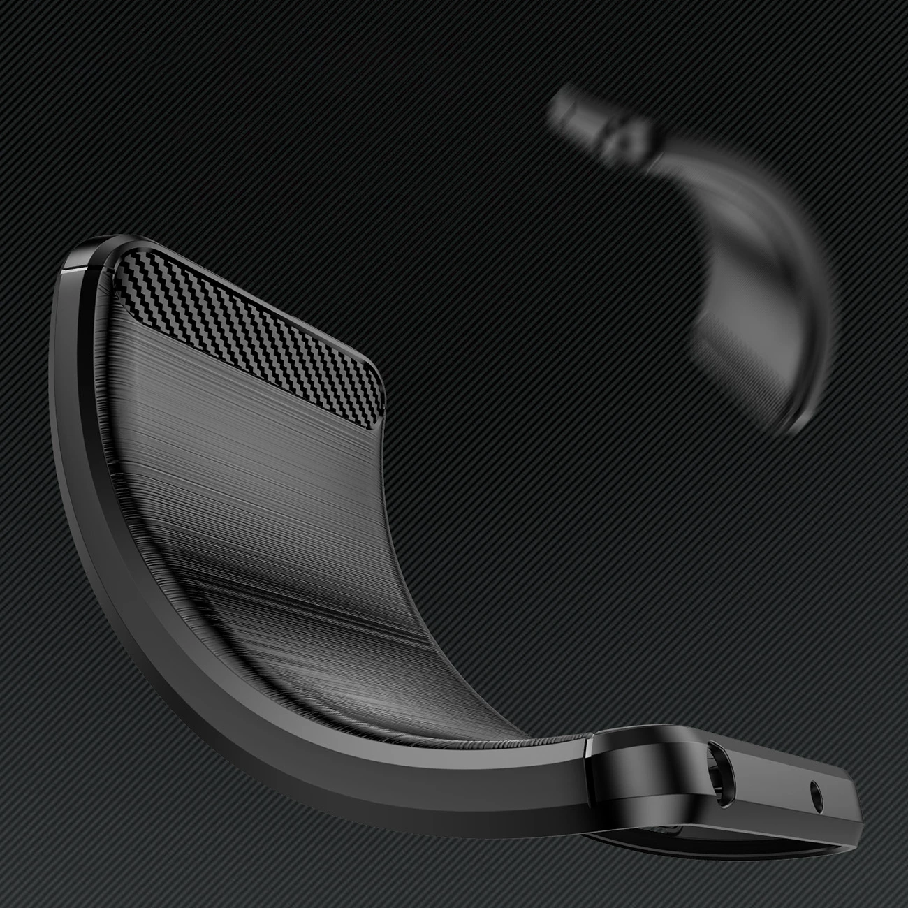 Mbështjellës Hurtel Carbon Case për Xiaomi Redmi Note 12 Pro+, TPU, i zi