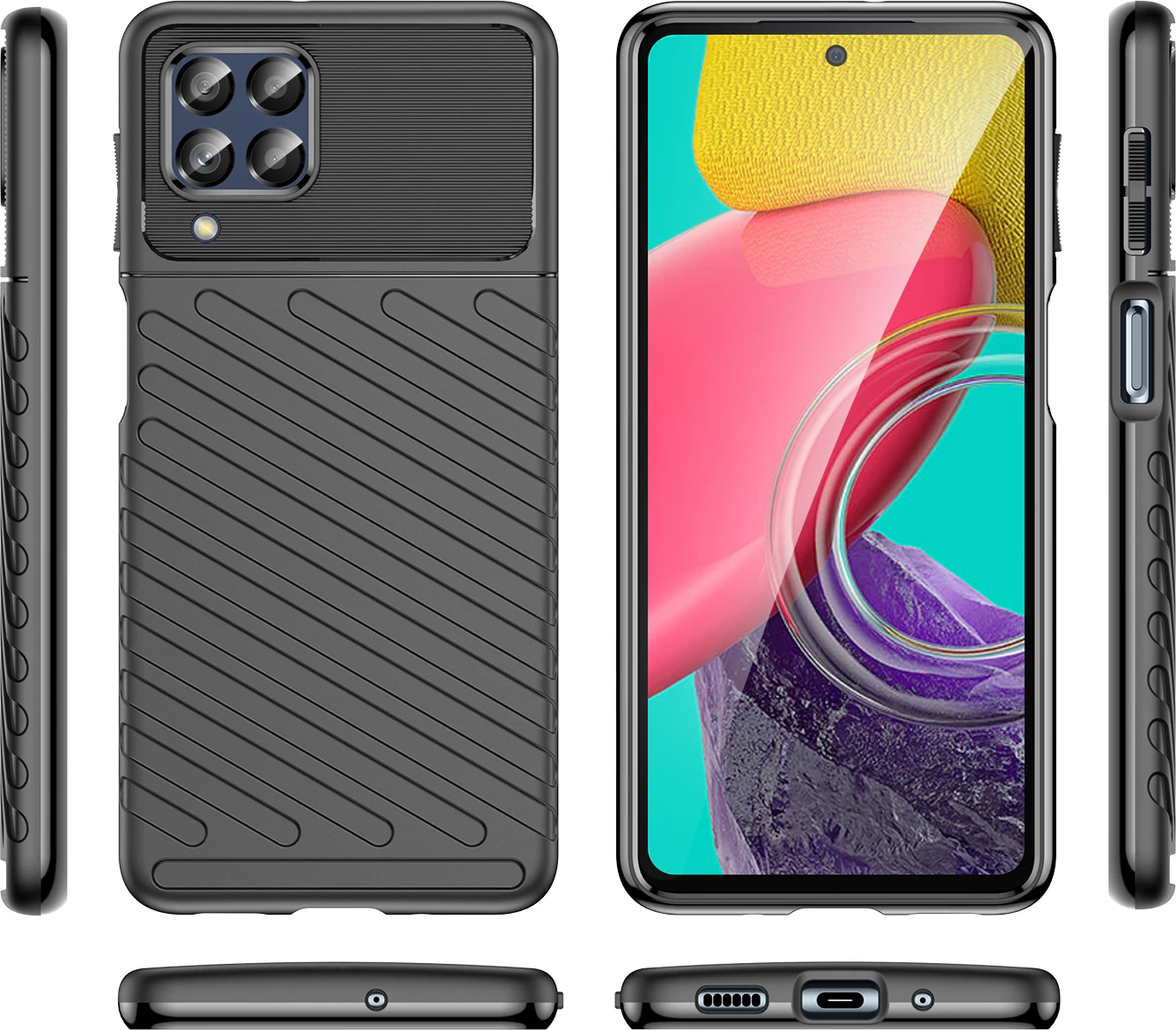 Mbështjellës Hurtel Thunder Case për Samsung Galaxy M53 5G, i zi