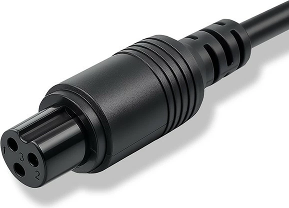 Karikues biçiklete elektrike, Qoltec, 52619, 42V 2A (84W), për bateri 36V, lidhës GX12-3Pin, IP54, me kabllo rryme, zi