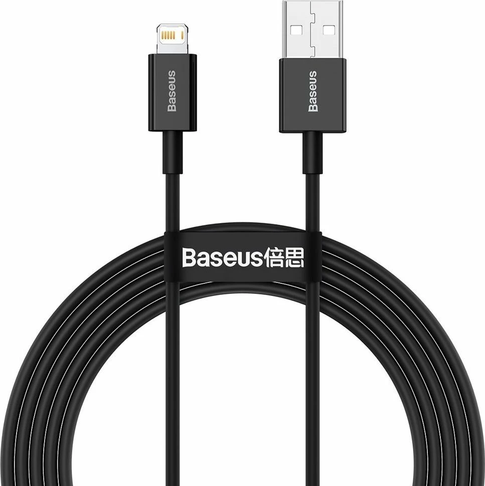Kablë USB Baseus Superior BSU2659BLK, USB-A në Lightning, 2 m, 2.4 A, USB 2.0, e zezë
