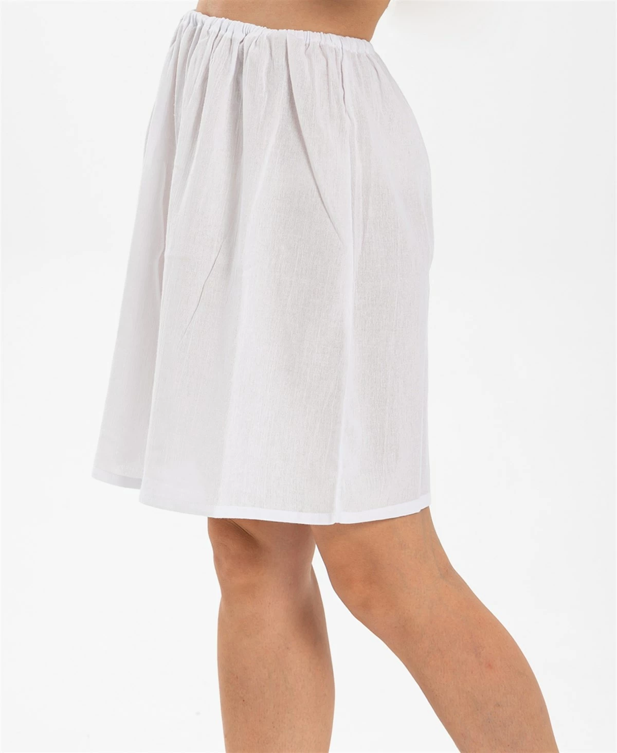 Jipon Eliş Şile Bezi mini për femra, të bardhë