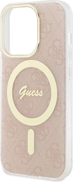 Mbështjellës Guess IML 4G MagSafe për iPhone 15 Pro, Rozë