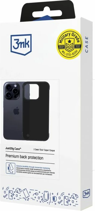 Kutí telefoni 3mk Just20g Matt për iPhone 15 Pro, e zezë