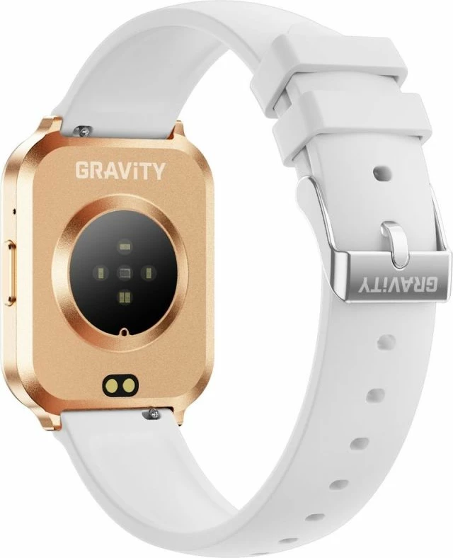 Smartwatch për femra Gravity GT44-1, rrip i bardhë + byzylyk rozë gold