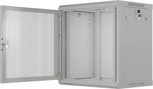 Kasë rrjeti LANBERG 19" 12U, varëse, 600x450mm, gri, derë me vrima
