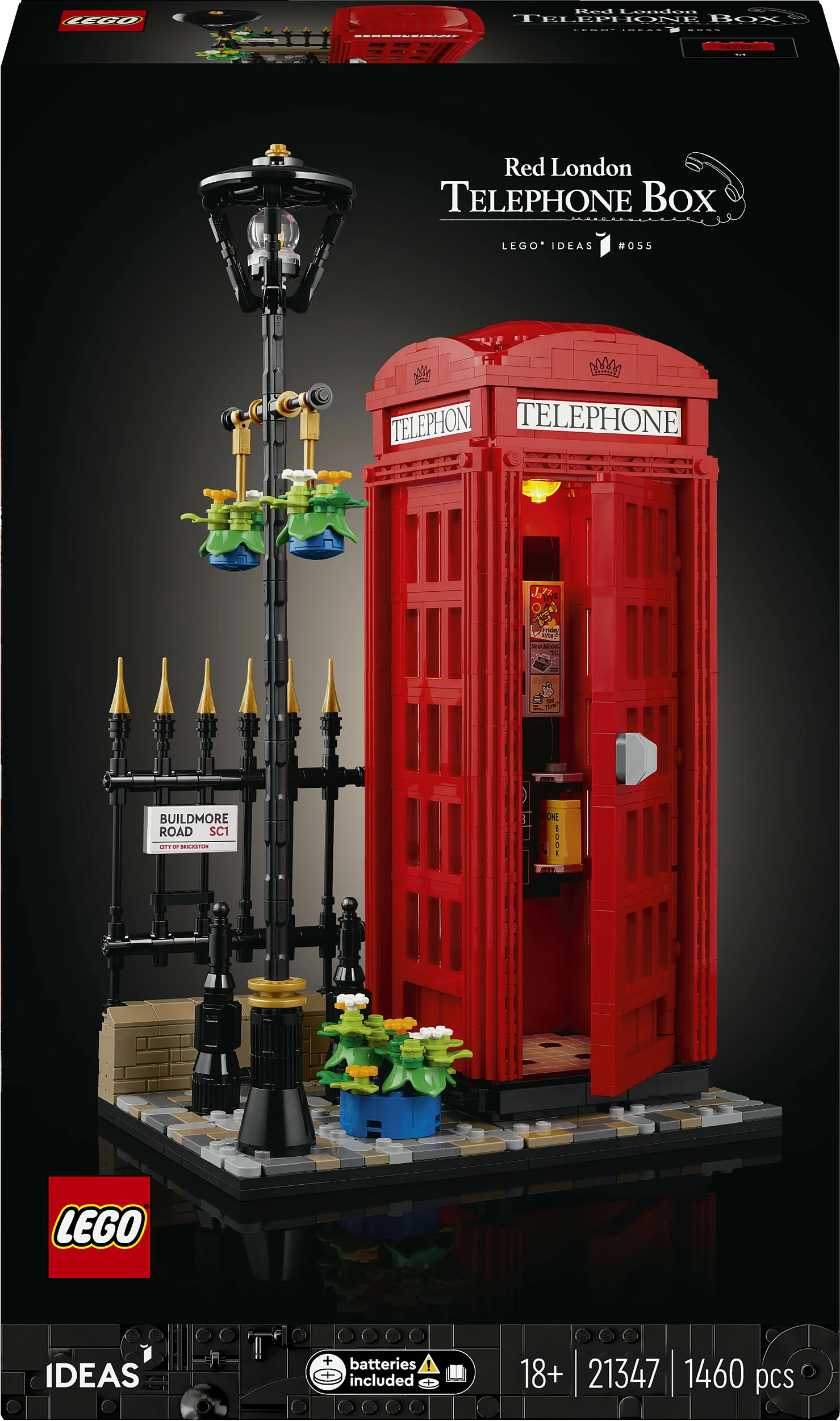 Set ndërtimi LEGO Ideas 21347, Kuti telefonike e kuqe londineze, 1460 pjesë, Multikolor