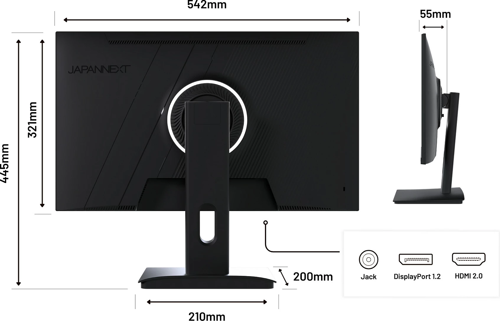 Monitor gaming JAPANNEXT FHD 23.8" IPS Full HD, 200Hz, 0.5ms, i zi