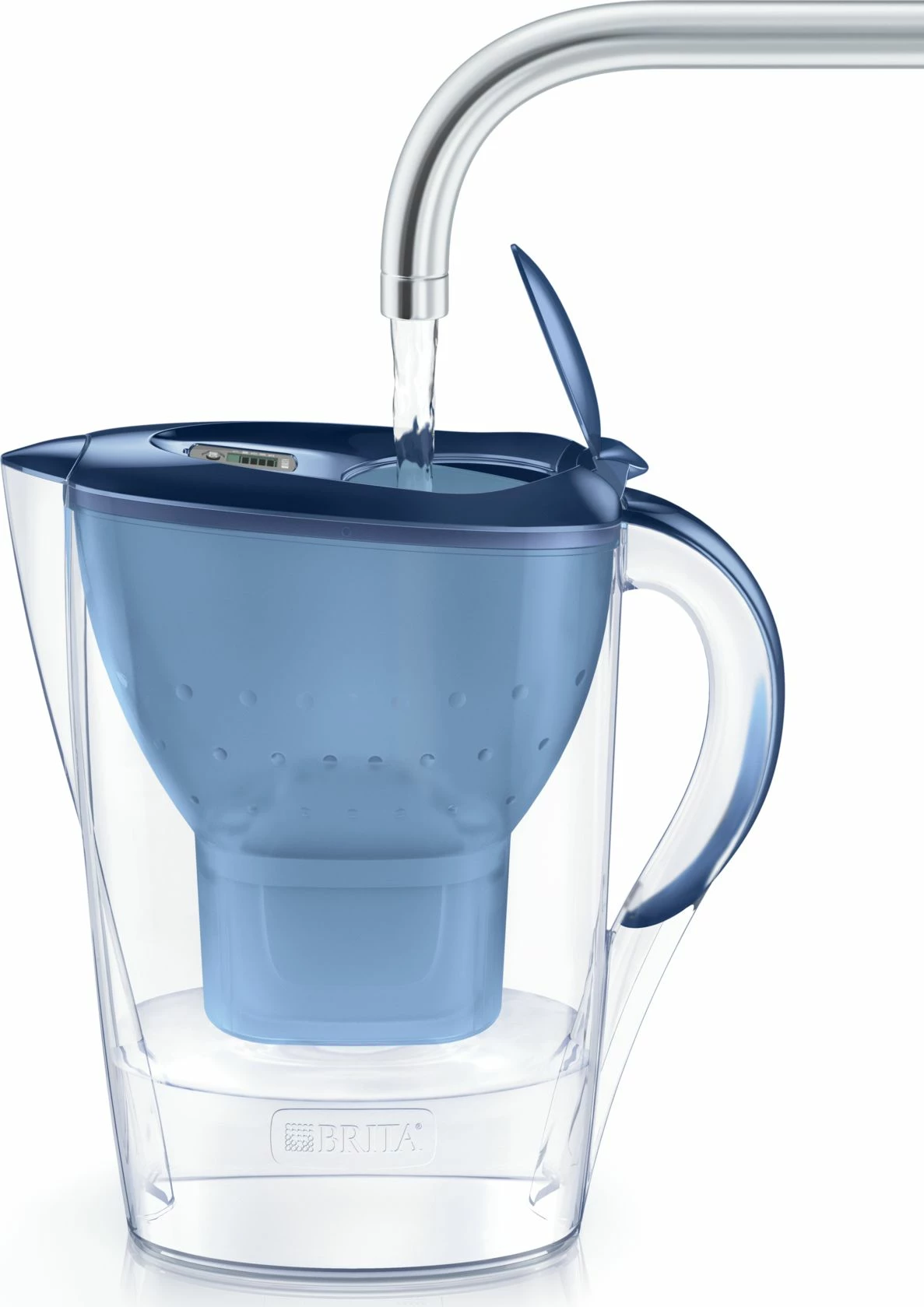 Kanarë filtruese uji Brita Marella Cool 2.4 L (1.4 L ujë i filtruar), me indikator elektronik BRITA Memo, 1 kartrixh MAXTRA PRO, blu