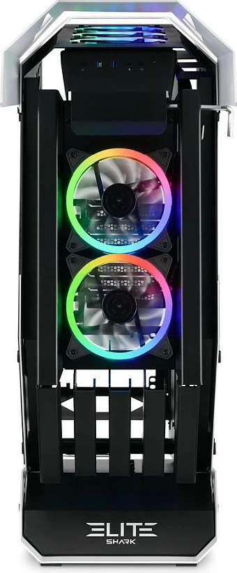 Kasë Sharkoon ELITE SHARK CA700, Tower ATX/micro ATX/Mini-ITX, RGB, xham i kalitur, bardh e zi