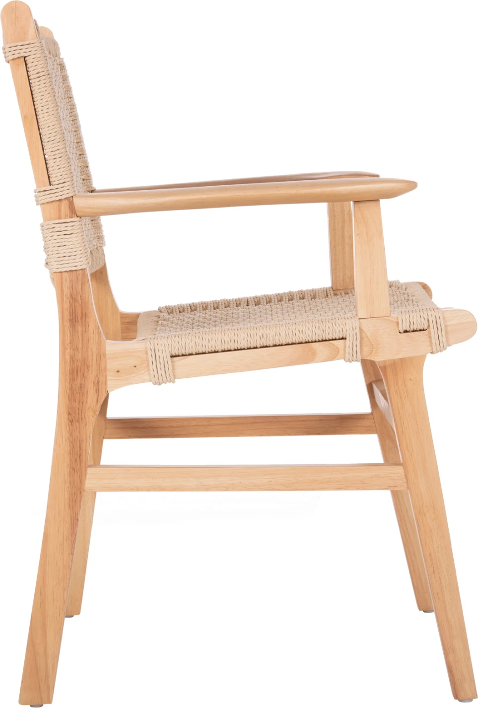 Karrige me krahë FH9331.01, për brenda, druri gome, sedilje me litar, 61x56x83 cm