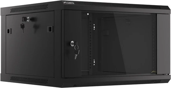 Kasë RACK LANBERG WF01-6606-10B, 6U, me derë xhami