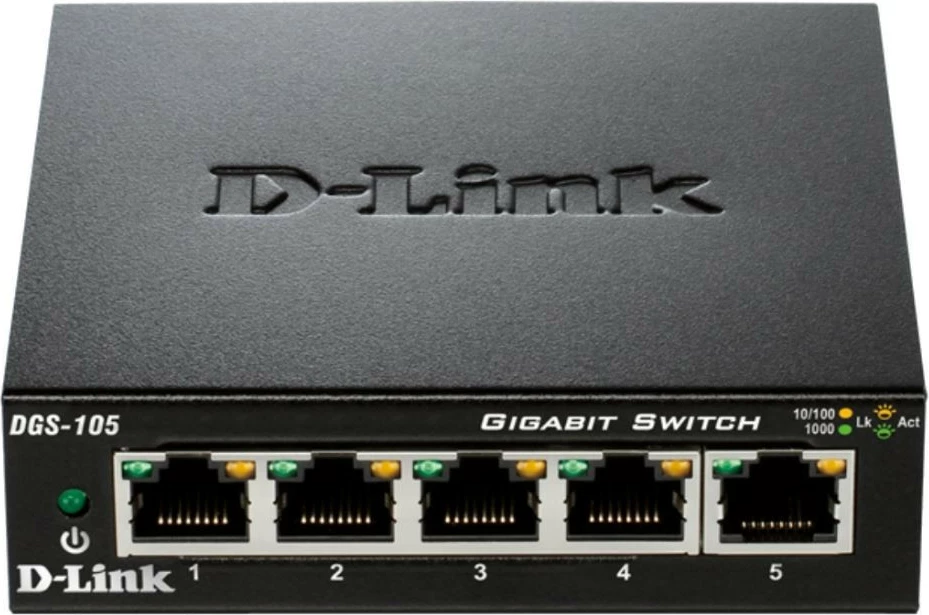 Switch D-Link DGS-105/E, 5 porta Gigabit, metalik