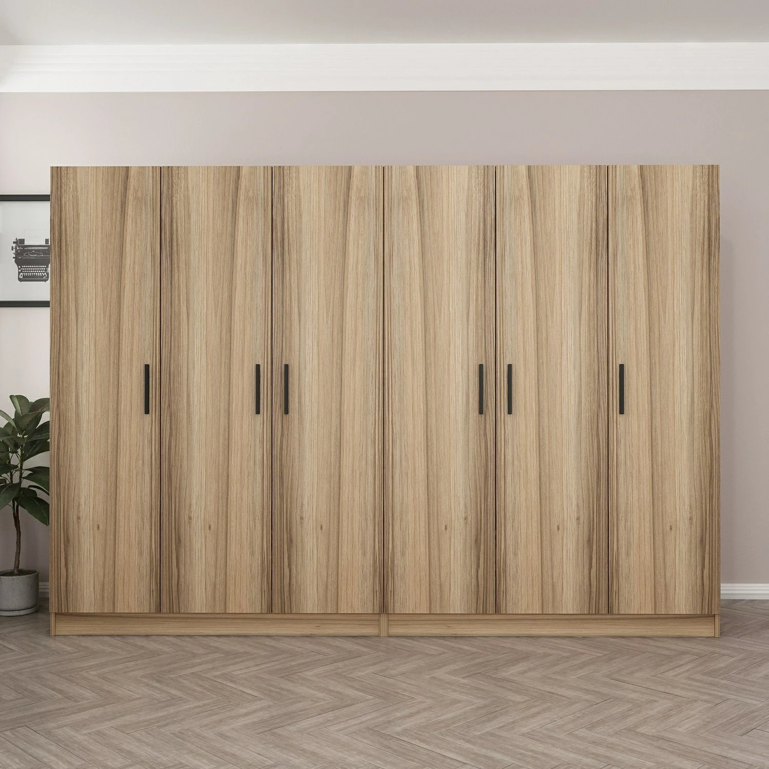 Dollap garderobe Skye Decor, ngjyrë dore, 270x190x52cm