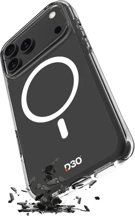 Mbështjellës Puro Impact Clear D3O për iPhone 17 Pro, MagSafe, Transparent