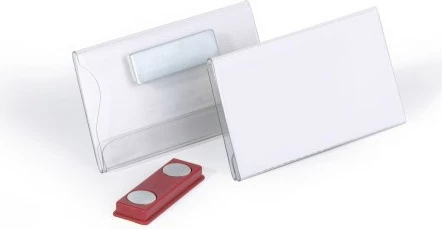 Badge magnetik Durable 40x75mm, PVC, transparent, 25 copë