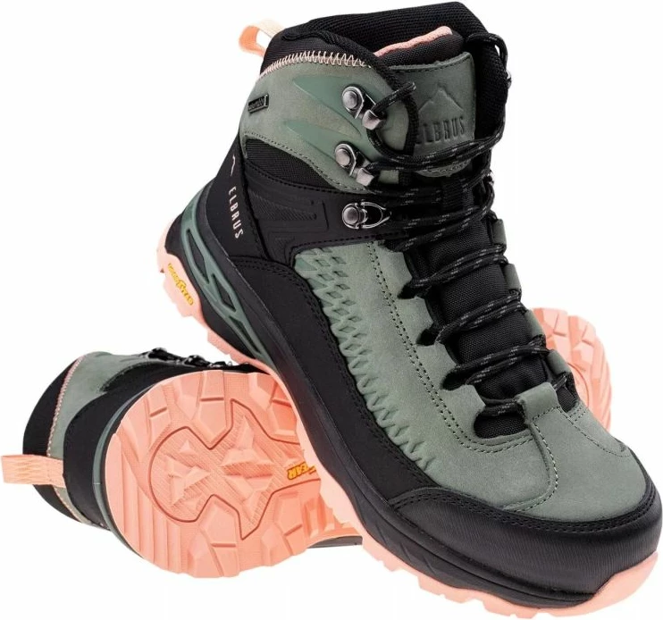 Këpucë Elbrus Engen Mid WP për femra, të zeza dhe jeshile
