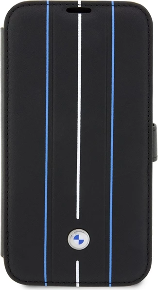 Mbështjellës BMW BMBKP14L22RVSK për iPhone 14 Pro 6.1\", bookcase, eco lëkurë/PU/PC, me 3 xhepa kartelash, në kuti, i zi